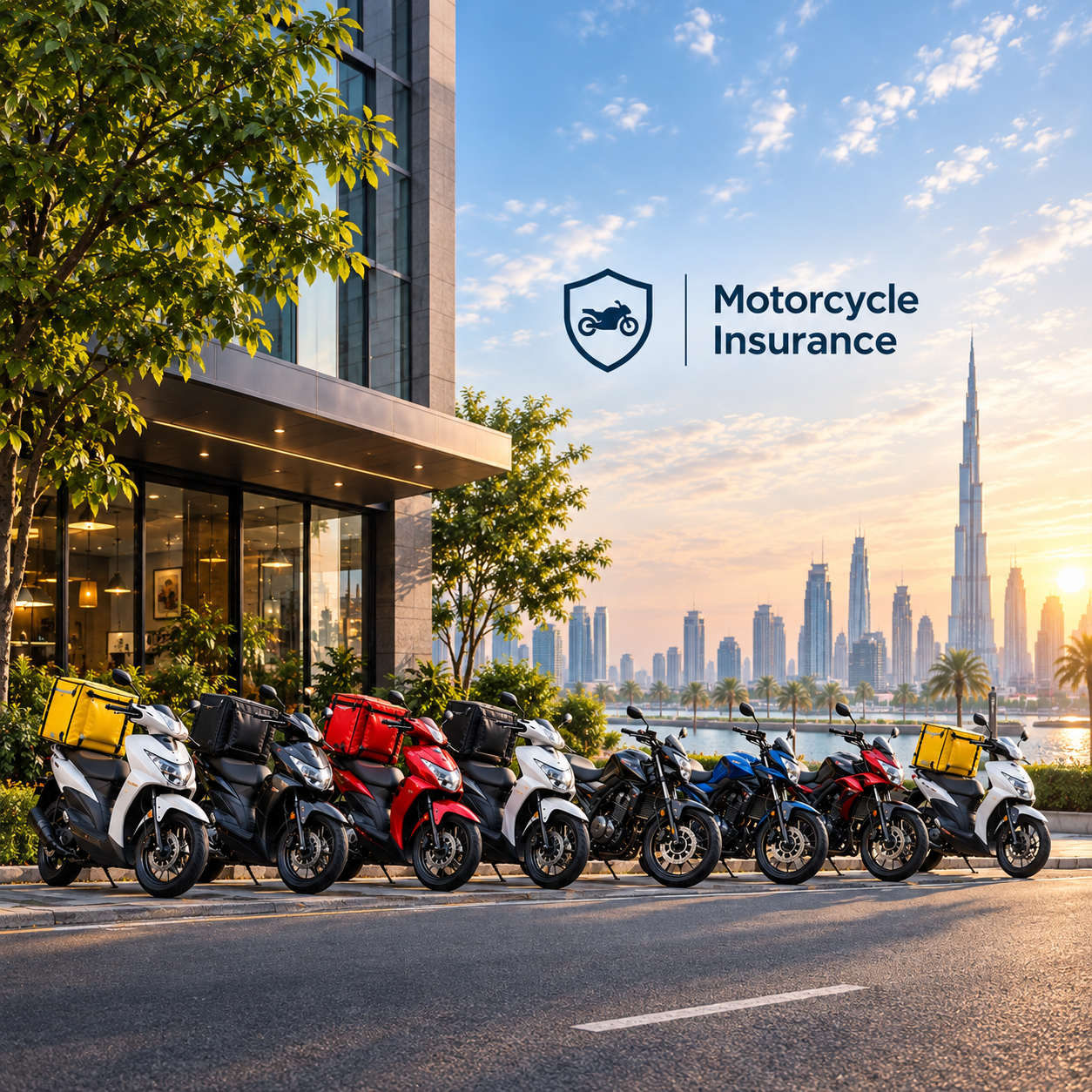 Motorcycle parked on a UAE street
